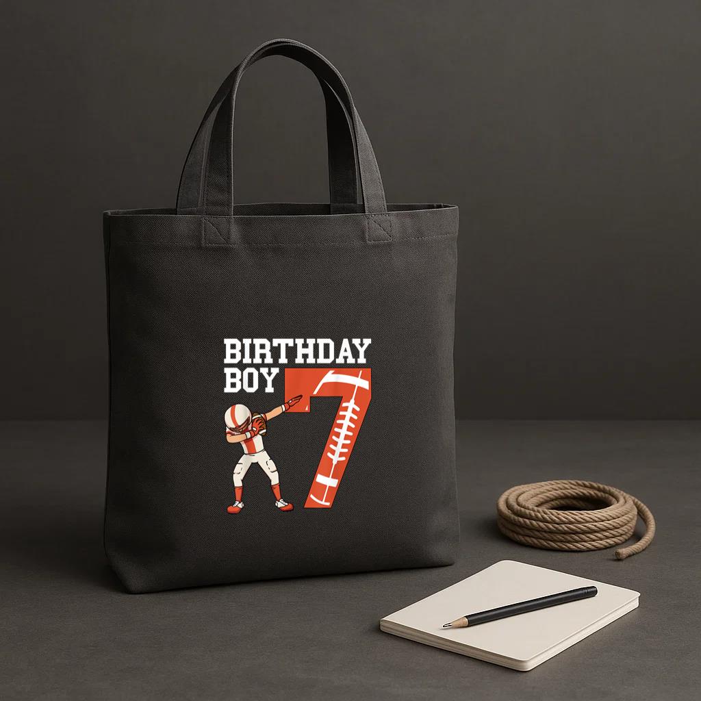 7th Football Birthday Tote Canvas Bag - Image 2