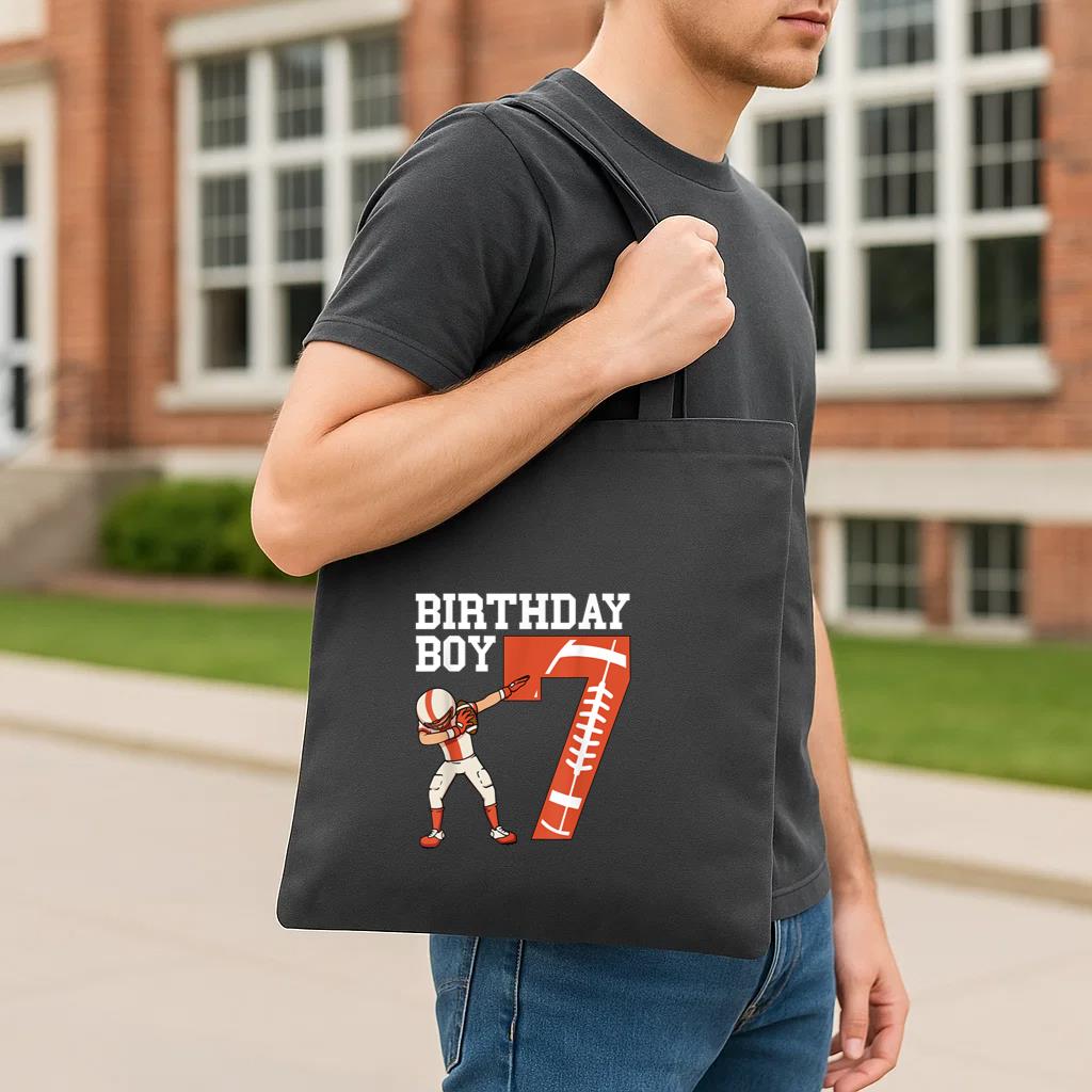 7th Football Birthday Tote Canvas Bag - Image 3