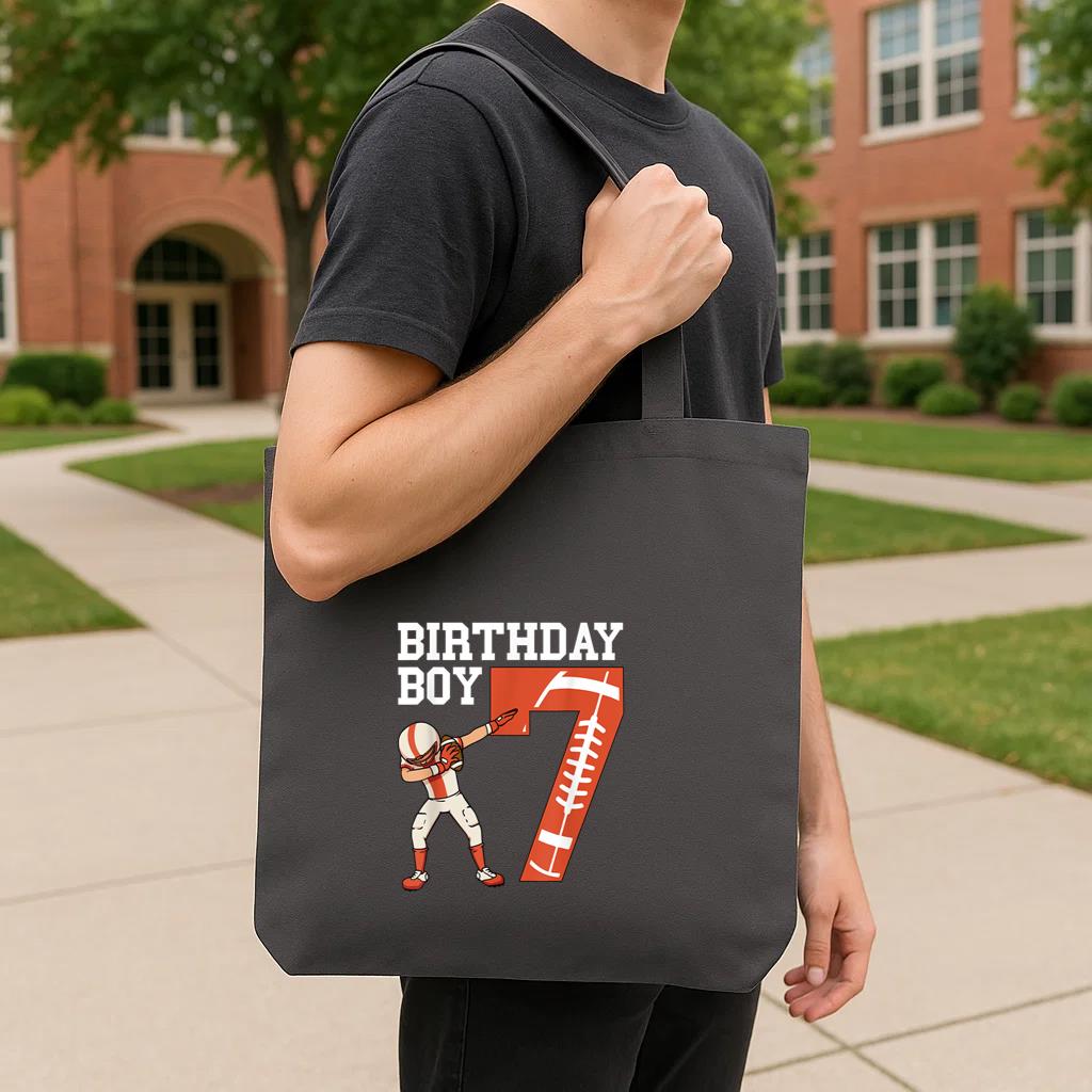 7th Football Birthday Tote Canvas Bag - Image 4