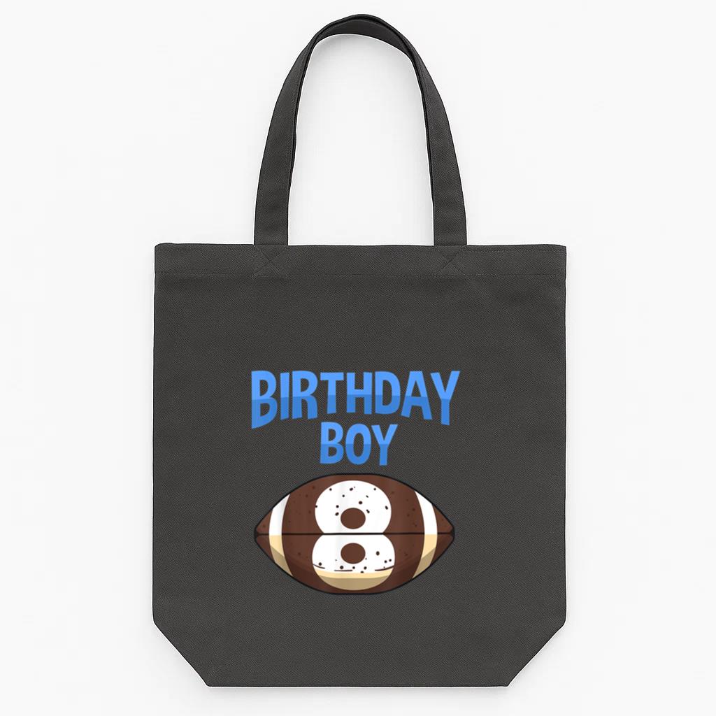 8th Birthday Boy Football Tote Canvas Bag