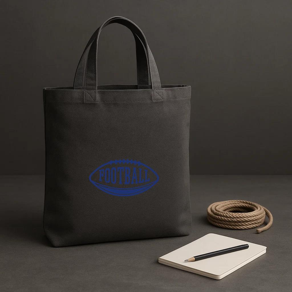 American Football Ball Badge Tote Canvas Bag - Image 2