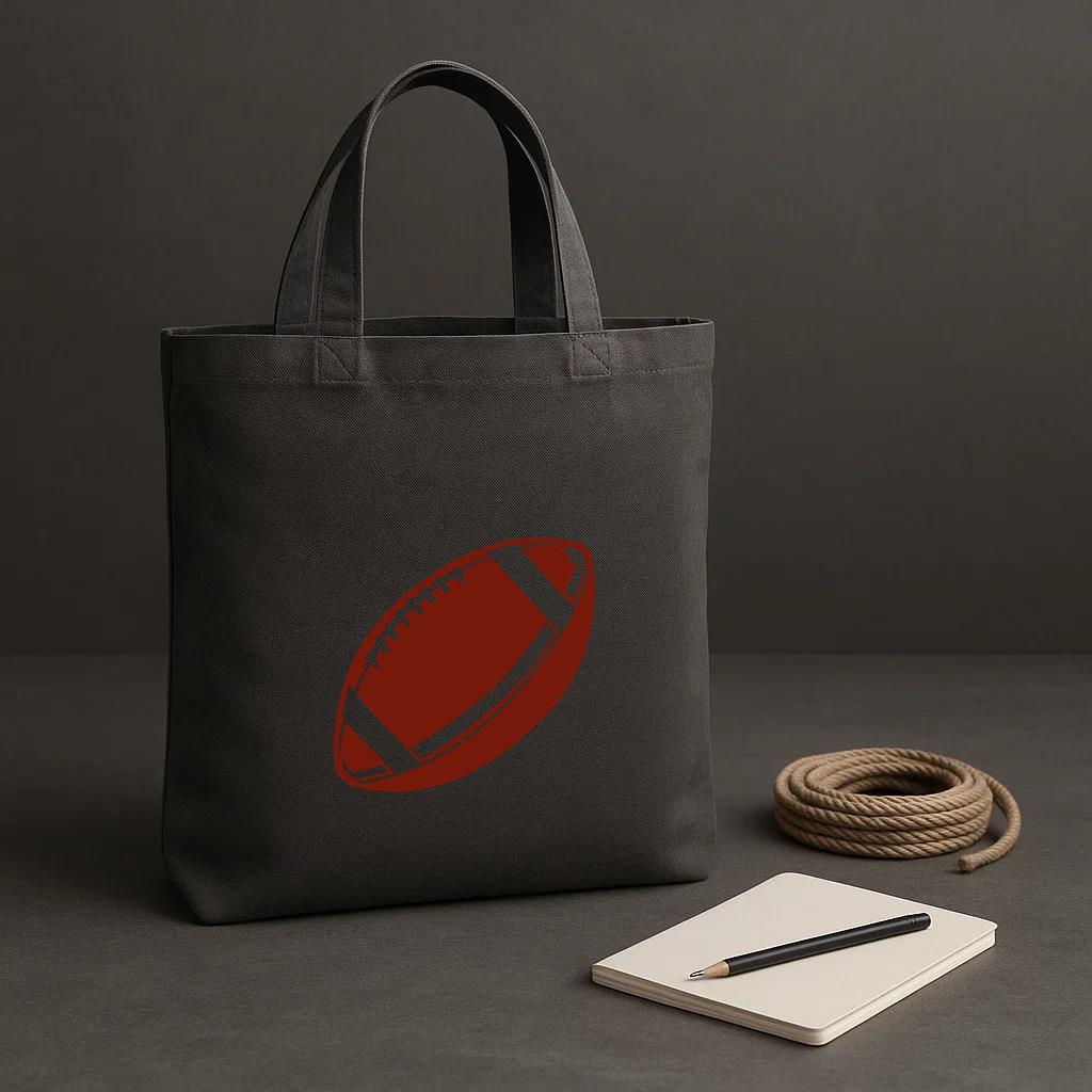 American Football Ball Cut Out Tote Canvas Bag - Image 2
