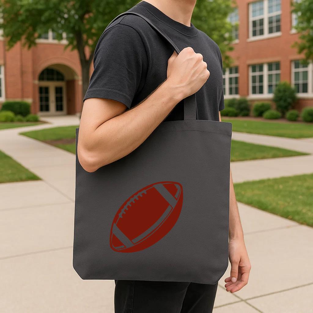 American Football Ball Cut Out Tote Canvas Bag - Image 4