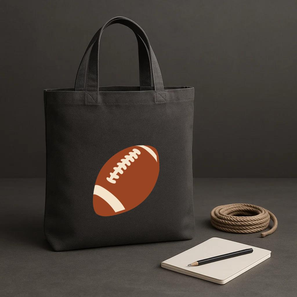 American Football Ball Flat Design Tote Canvas Bag - Image 2