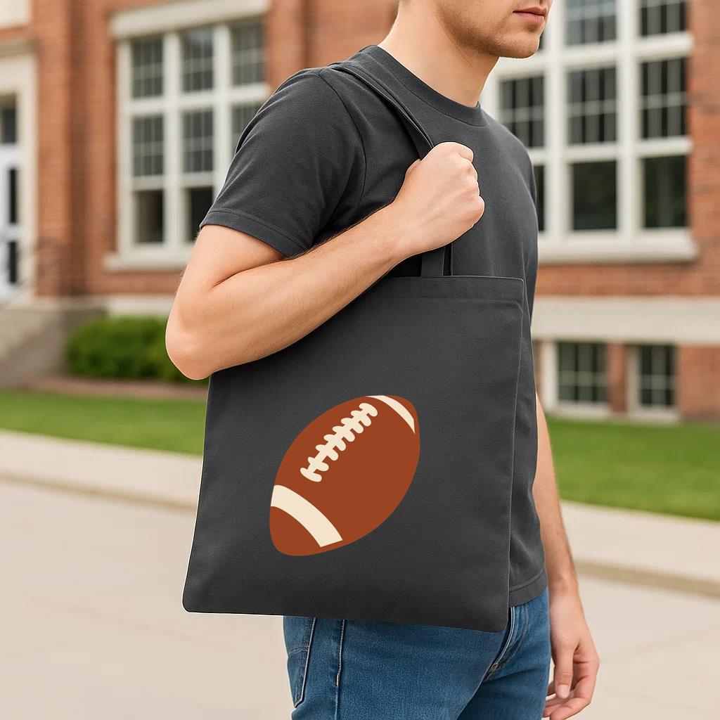 American Football Ball Flat Design Tote Canvas Bag - Image 3
