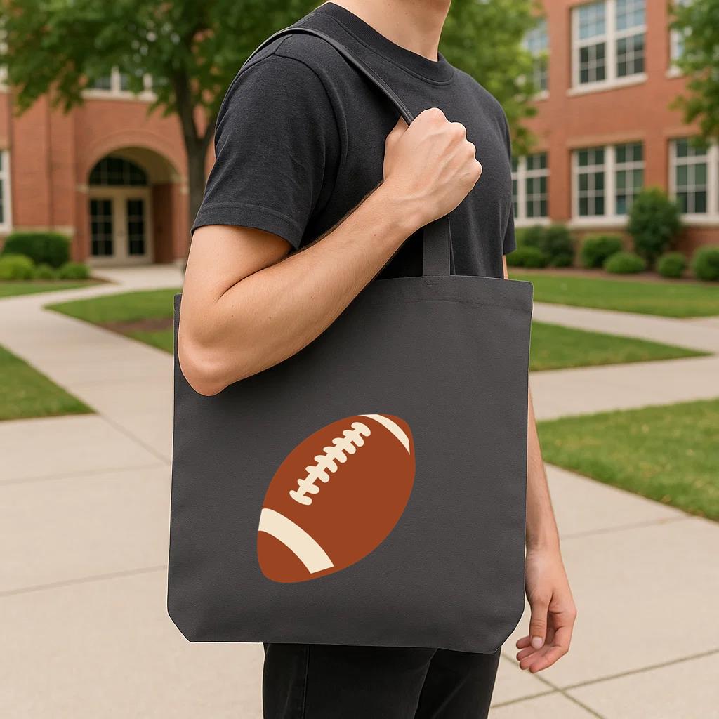 American Football Ball Flat Design Tote Canvas Bag - Image 4