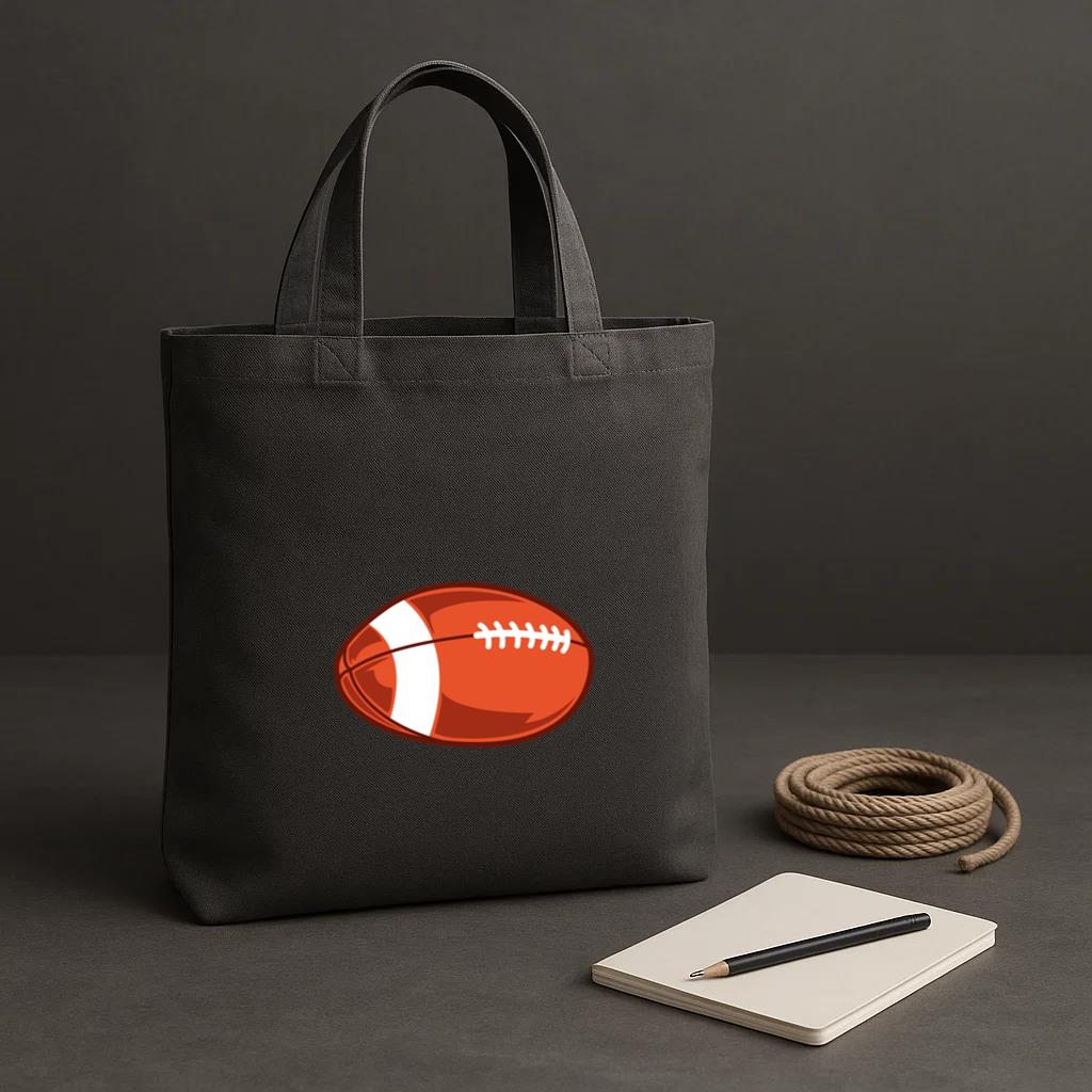 American Football Ball Game Illustration Tote Canvas Bag - Image 2