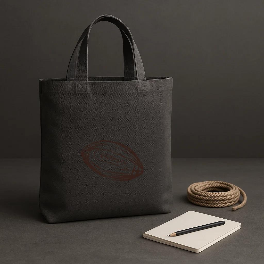 American Football Ball Hand Drawn Tote Canvas Bag - Image 2