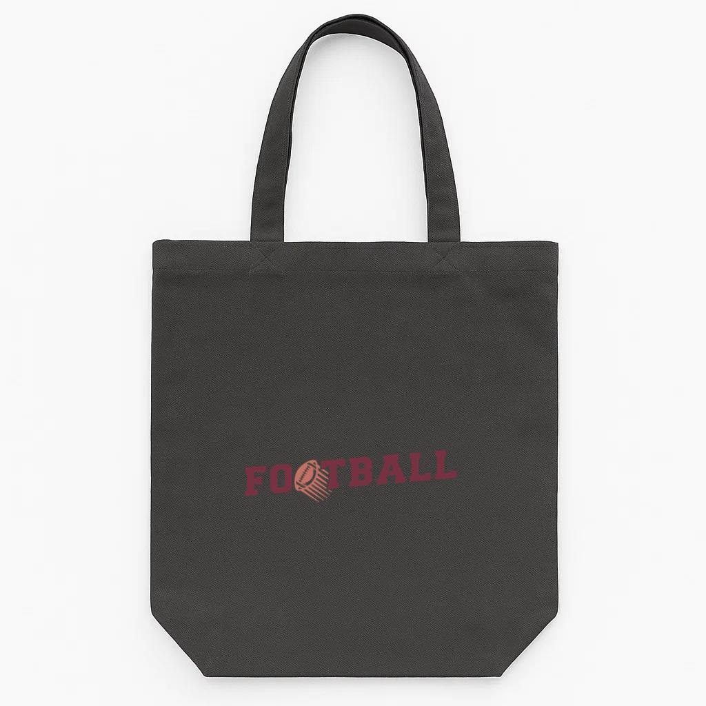 American Football Ball Lettering Tote Canvas Bag