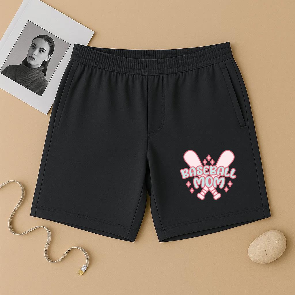 Pink And Blue Baseball Bat Design Short