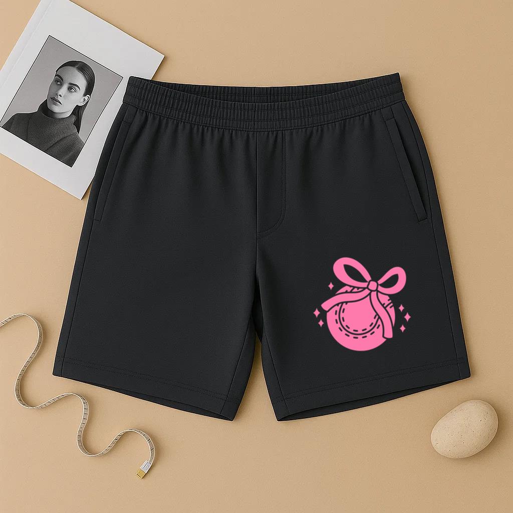 Pink Bow Baseball Cut Out Design Short