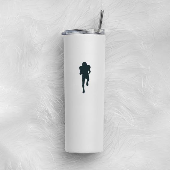 Running American Football Player Silhouette Tumbler - Image 2