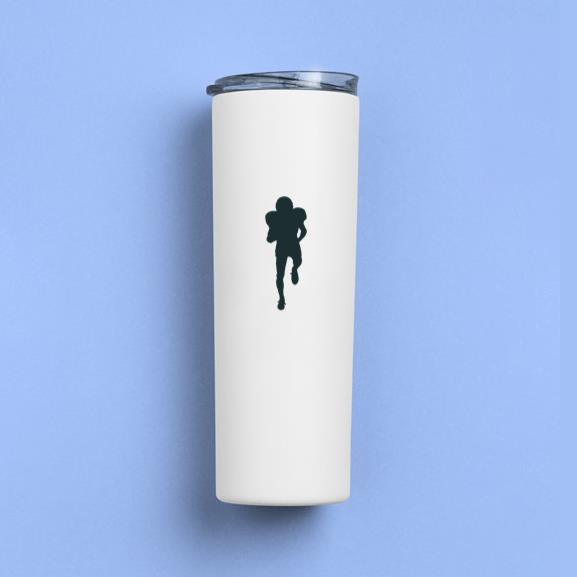 Running American Football Player Silhouette Tumbler