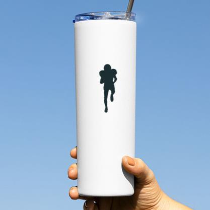 Running American Football Player Silhouette Tumbler - Image 3