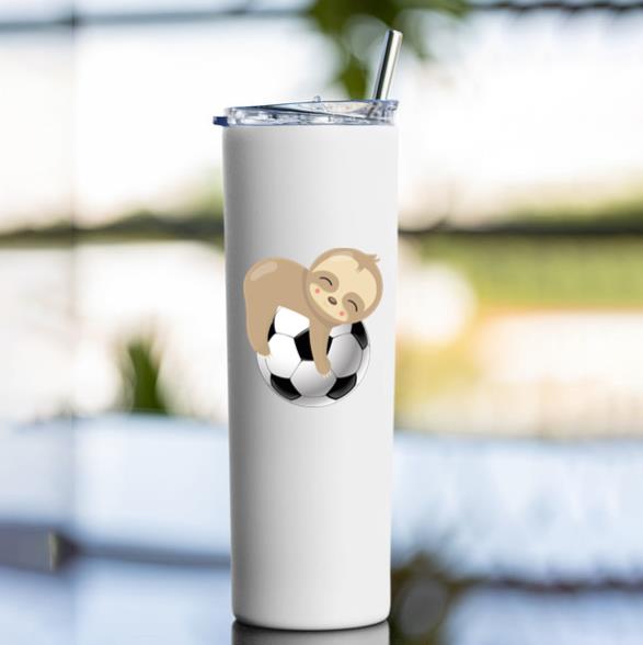 Sloth Soccer Football Tumbler - Image 4